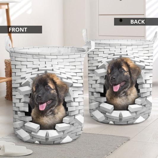 Leonberger - In The Hole Of Wall Pattern Laundry Basket