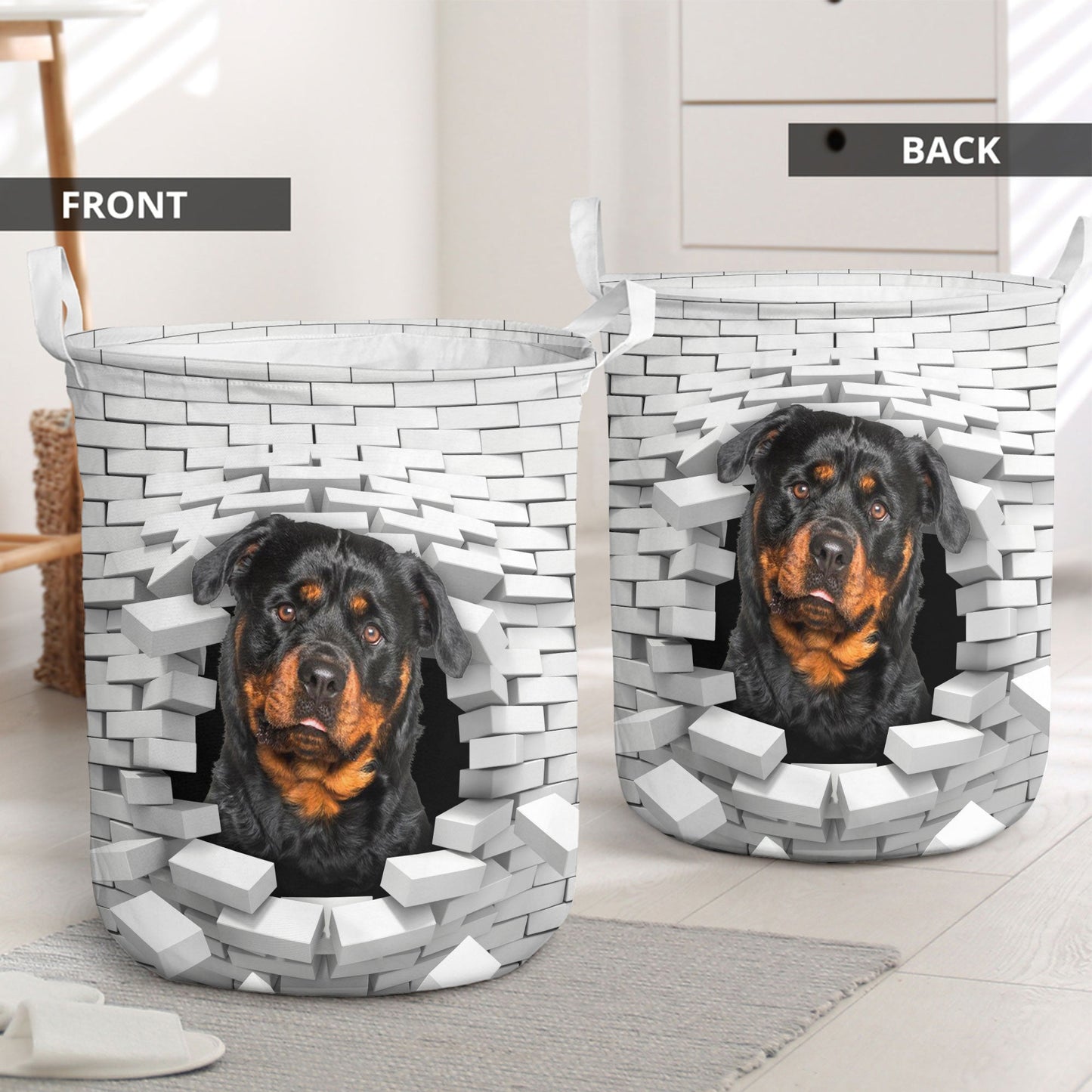 Rottweiler - In The Hole Of Wall Pattern Laundry Basket