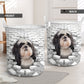 Shih Poo - In The Hole Of Wall Pattern Laundry Basket