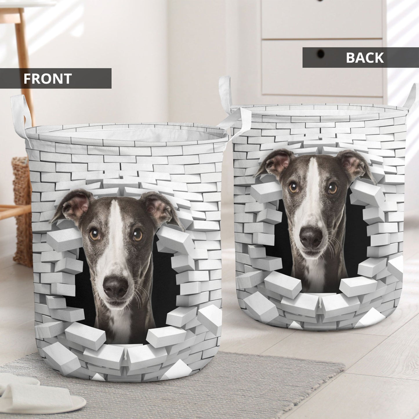 Whippet - In The Hole Of Wall Pattern Laundry Basket