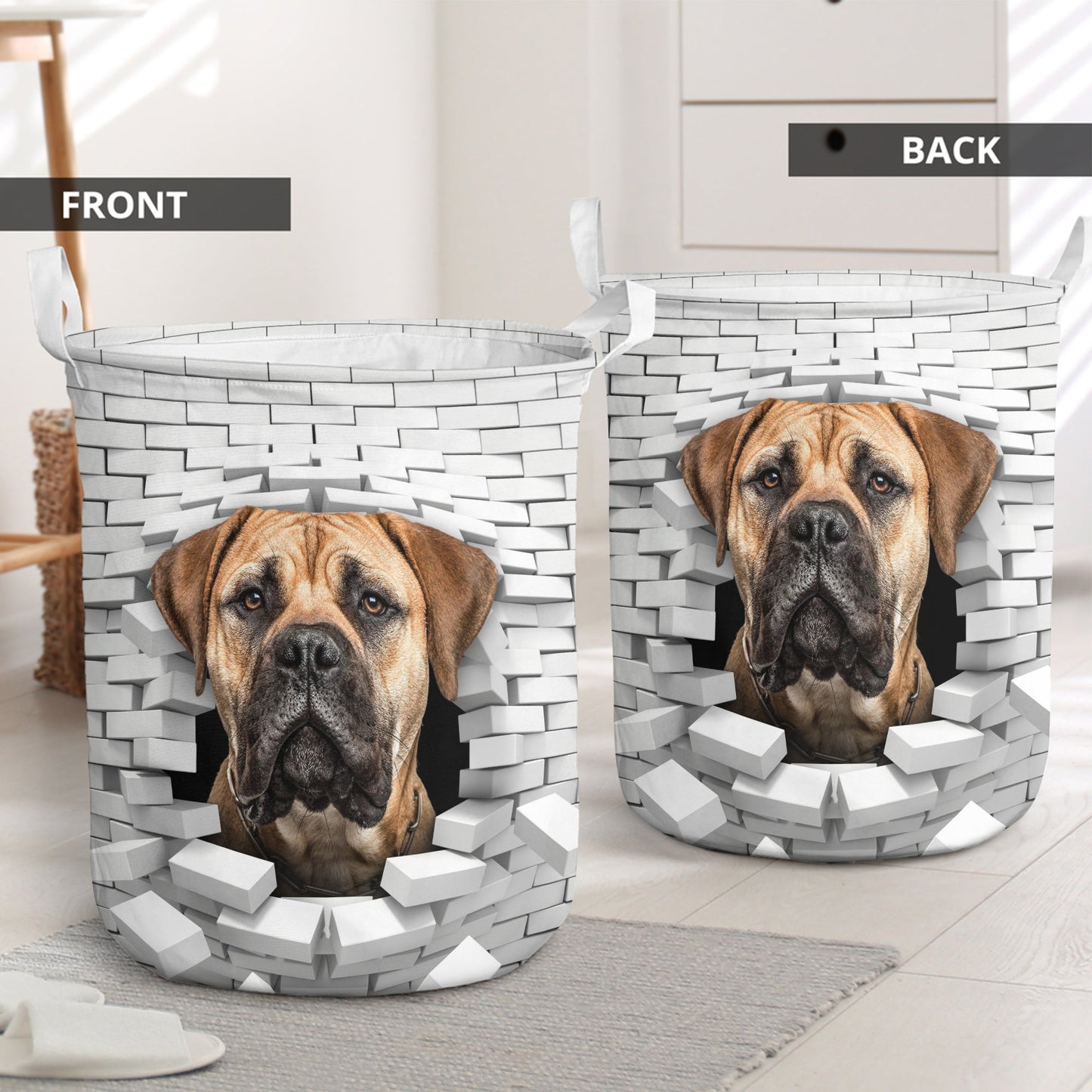 Mastiff - In The Hole Of Wall Pattern Laundry Basket