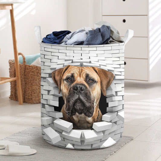 Mastiff - In The Hole Of Wall Pattern Laundry Basket