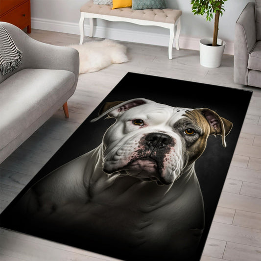 American Bulldog 3D Portrait Area Rug