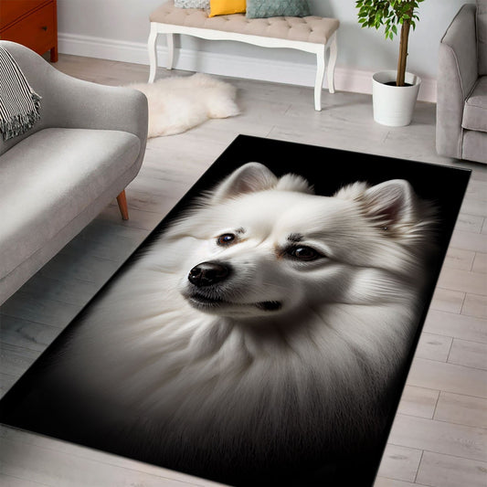 American Eskimo 2 3D Portrait Area Rug