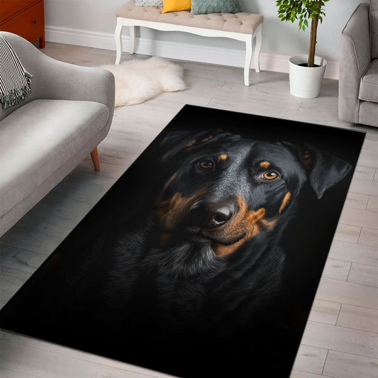 Beauceron 3D Portrait Area Rug