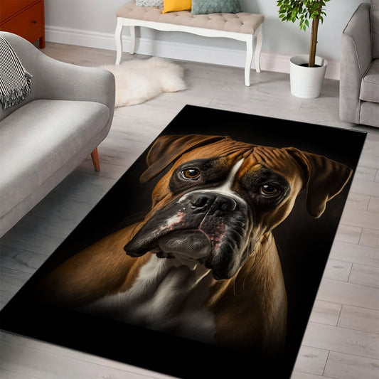 Boxer 3D Portrait Area Rug
