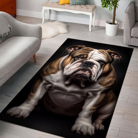 Bulldog 2 3D Portrait Area Rug