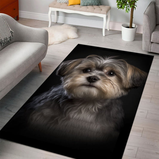 Morkie 3D Portrait Area Rug