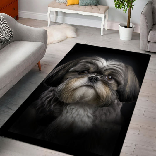 Shih Tzu 3D Portrait Area Rug