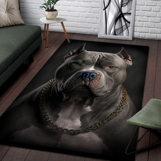 American Bully 3D Portrait Area Rug