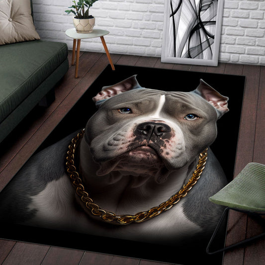 American Bully 3 3D Portrait Area Rug