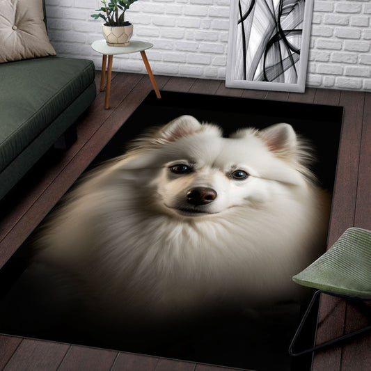 American Eskimo 3D Portrait Area Rug