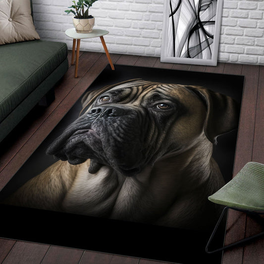 Bullmastiff 3D Portrait Area Rug