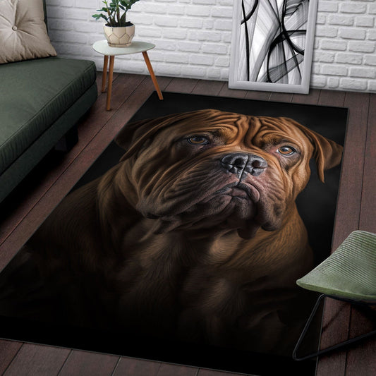 Dogue de Bordeaux 3D Portrait Area Rug