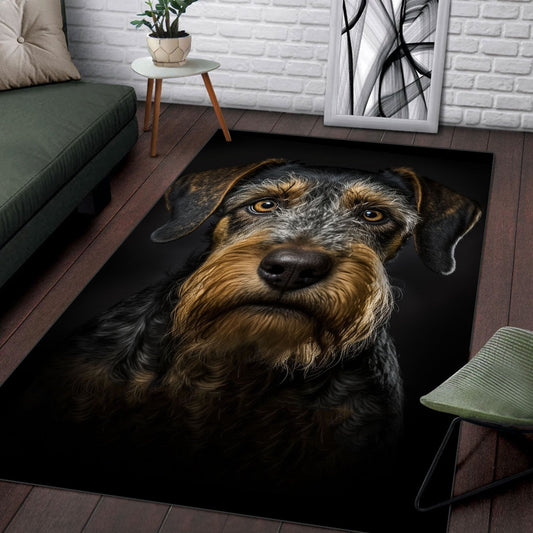 Jagdterrier 3D Portrait Area Rug