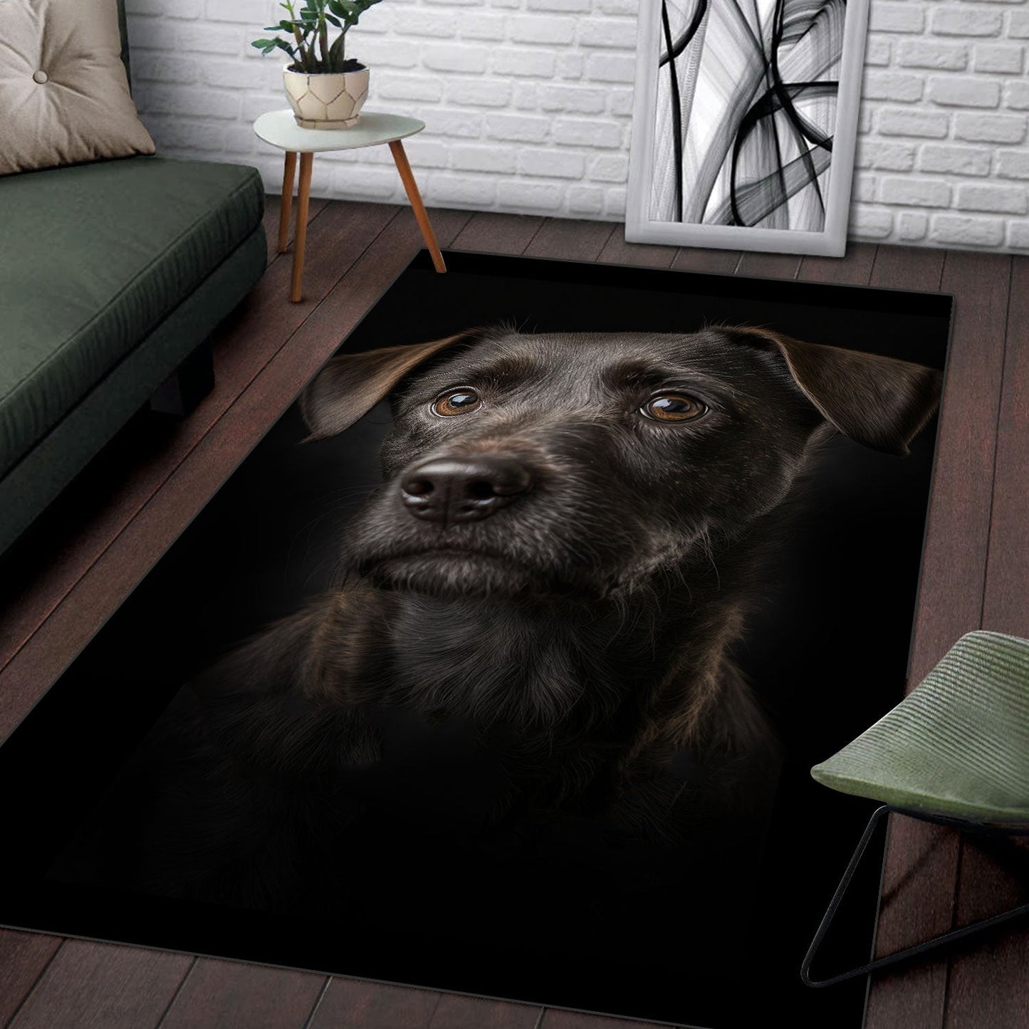 Patterdale Terrier 3D Portrait Area Rug