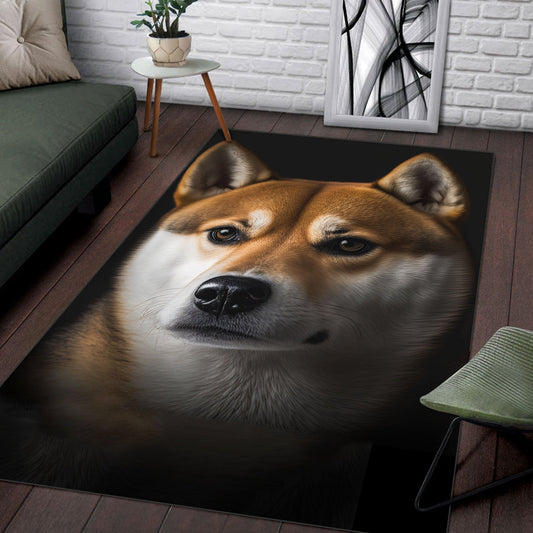 Shiba Inu 3D Portrait Area Rug