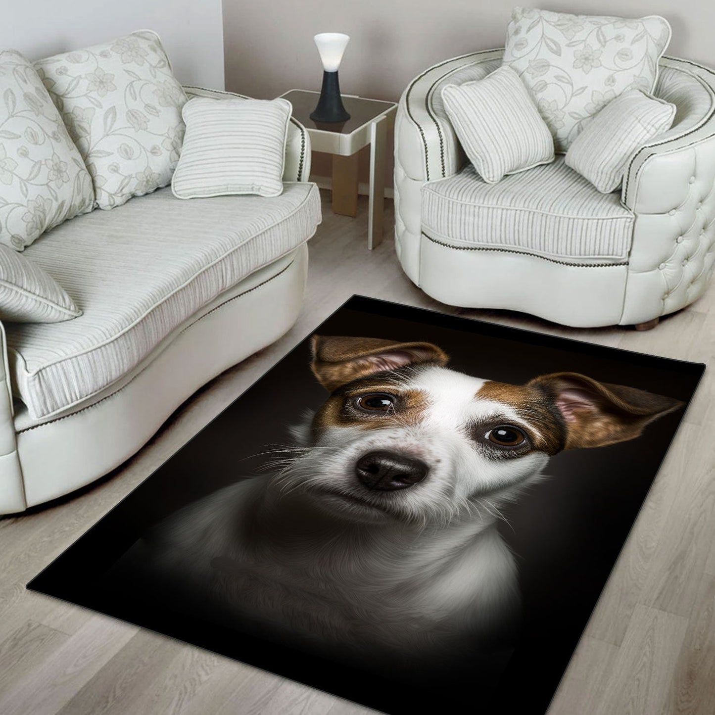 Jack Russell Terrier 3D Portrait Area Rug