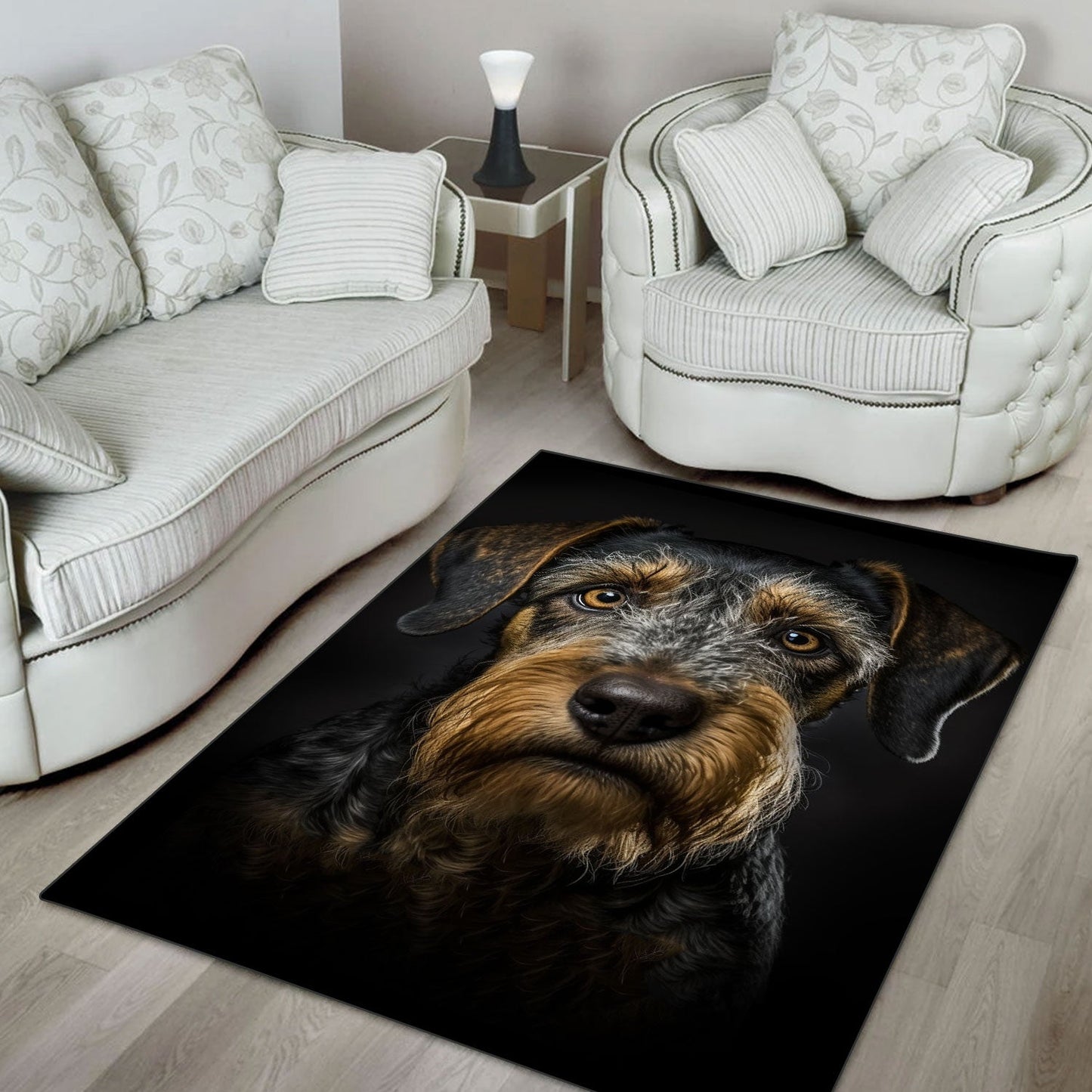 Jagdterrier 3D Portrait Area Rug