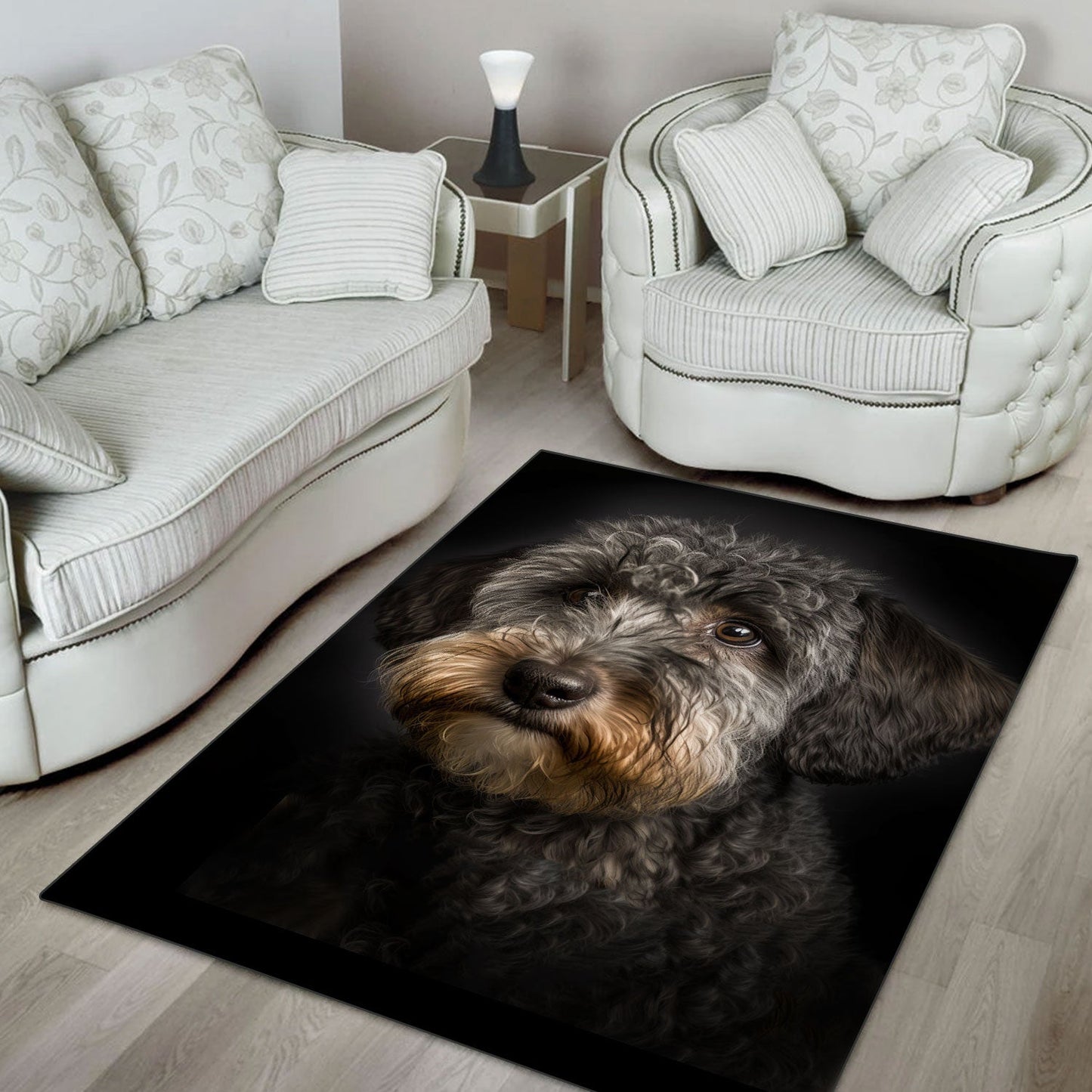 Schnoodle 3D Portrait Area Rug