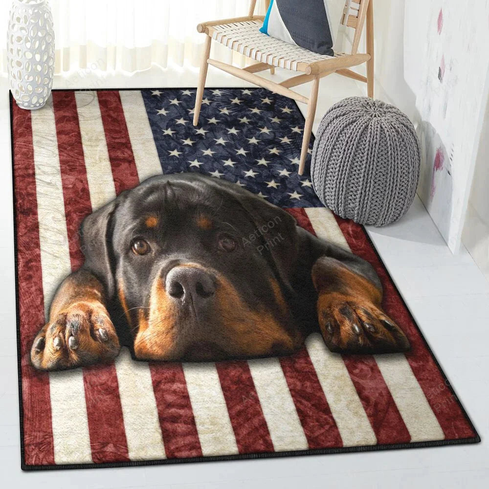 Rottweiler 3 Area Rug