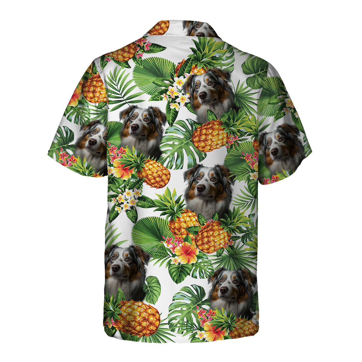 Australian Shepherd 2 AI - Tropical Pattern Hawaiian Shirt