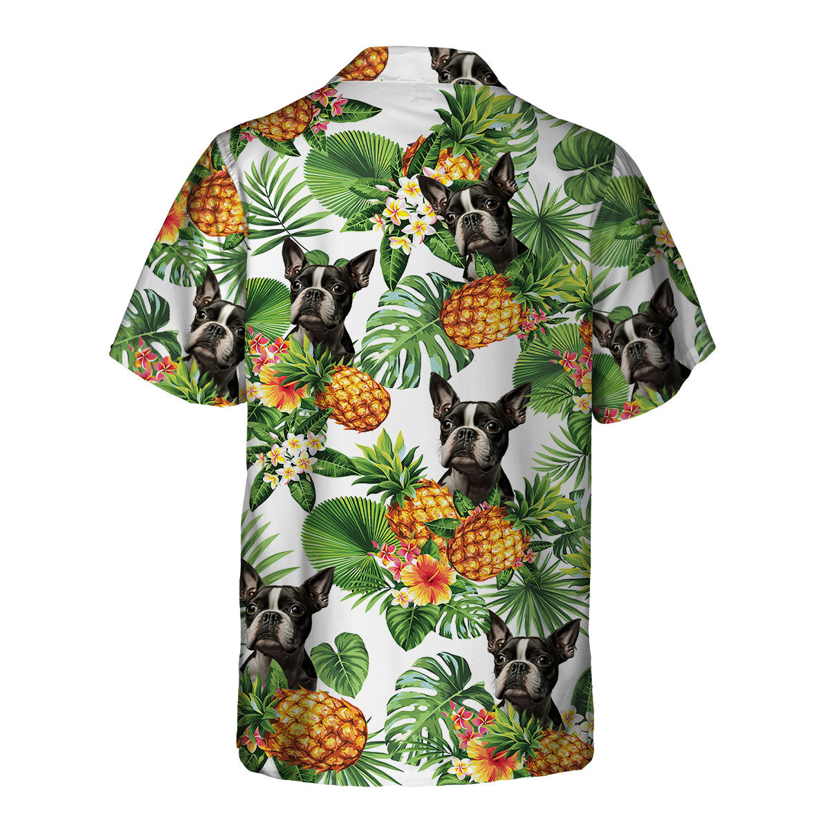 Boston Terrier AI - Tropical Pattern Hawaiian Shirt