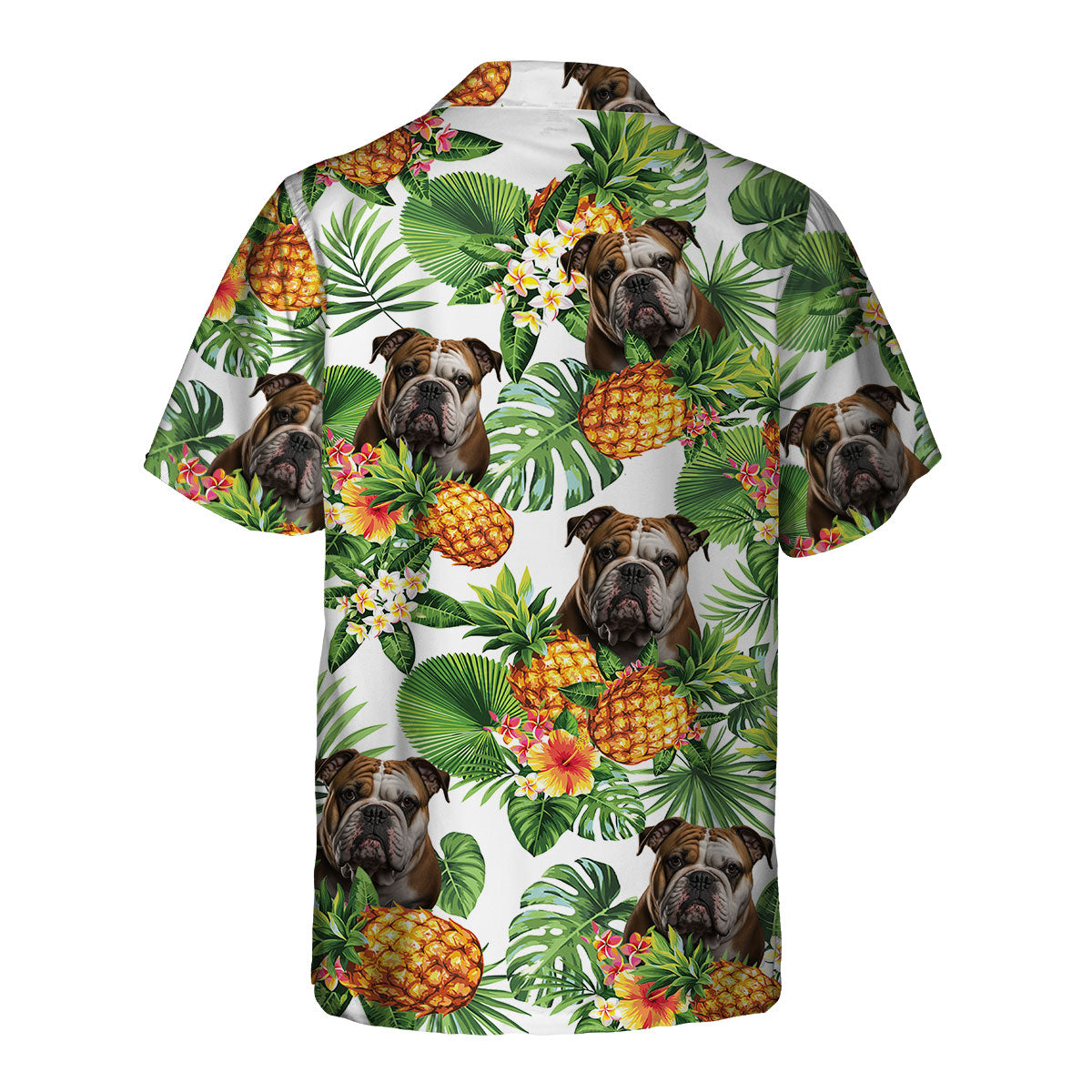 Bulldog AI - Tropical Pattern Hawaiian Shirt