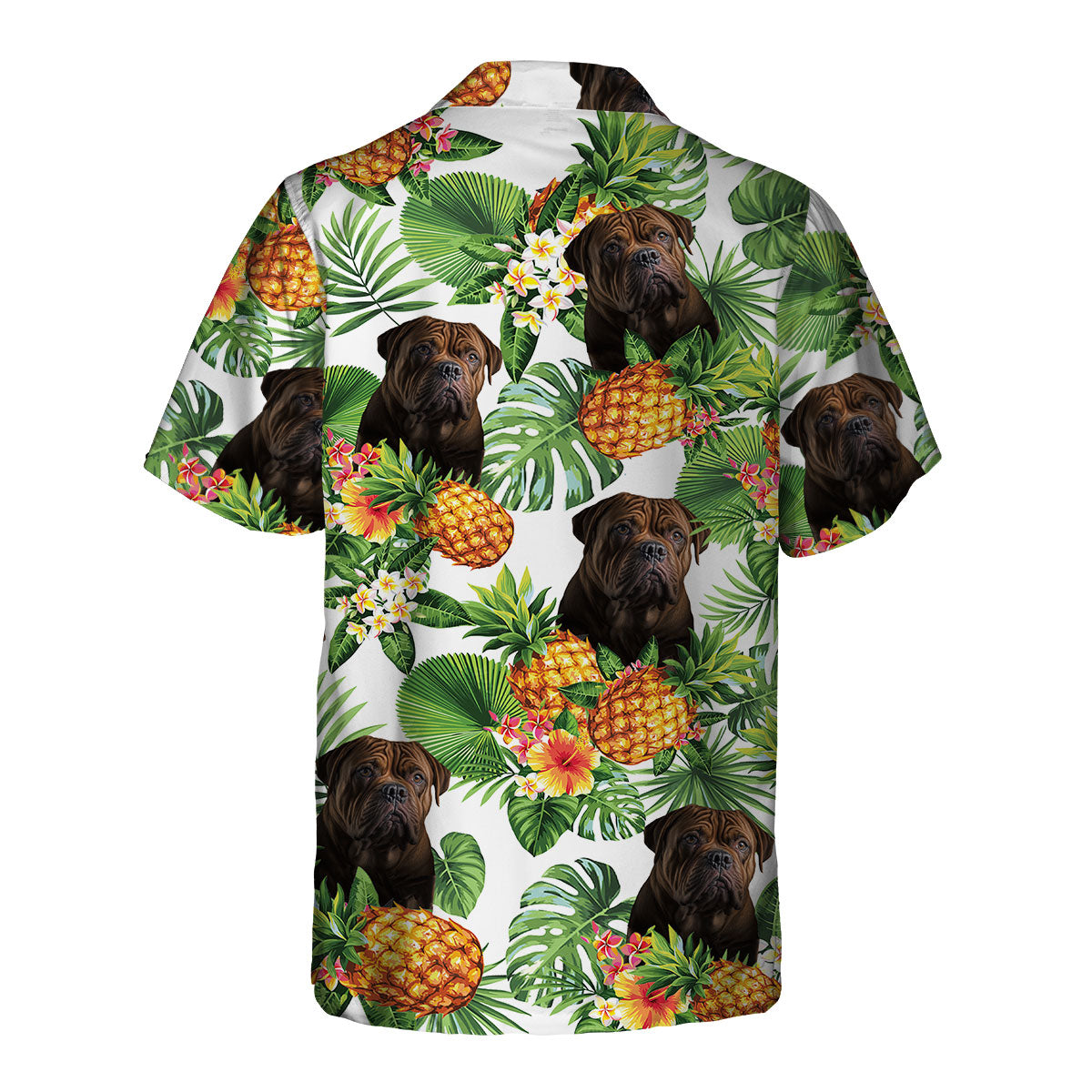 Dogue de Bordeaux AI - Tropical Pattern Hawaiian Shirt