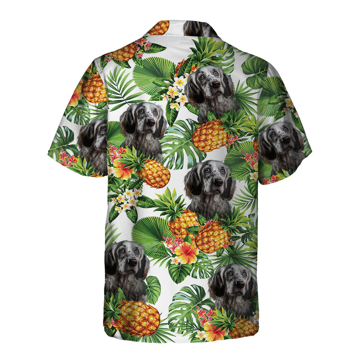English Setter AI - Tropical Pattern Hawaiian Shirt