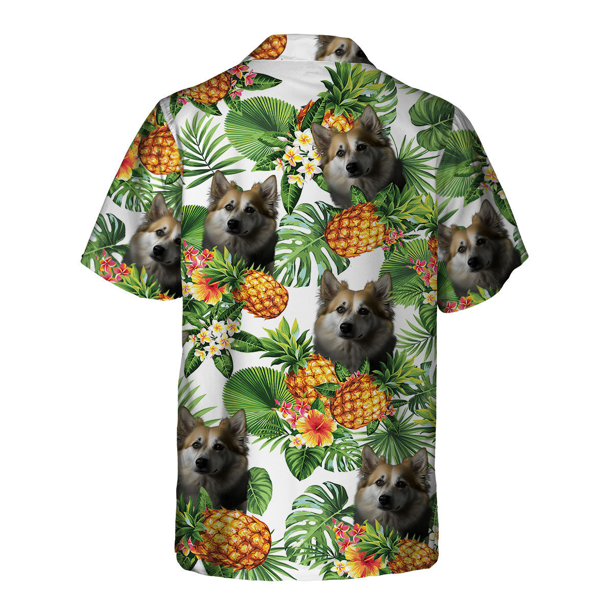 Icelandic Sheepdog AI - Tropical Pattern Hawaiian Shirt