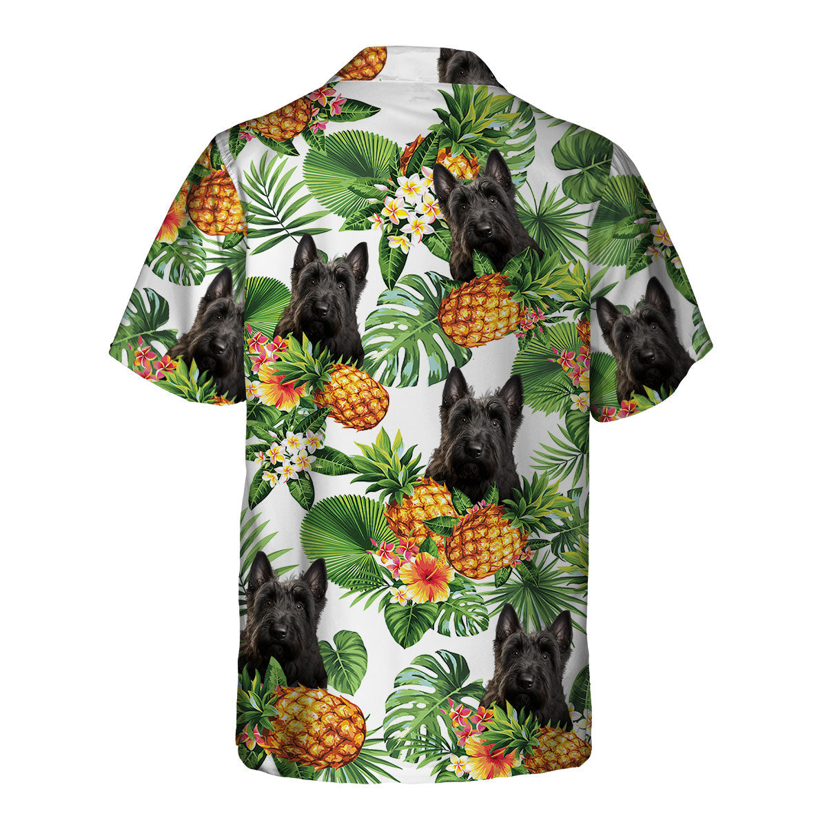 Scottish Terrier AI - Tropical Pattern Hawaiian Shirt