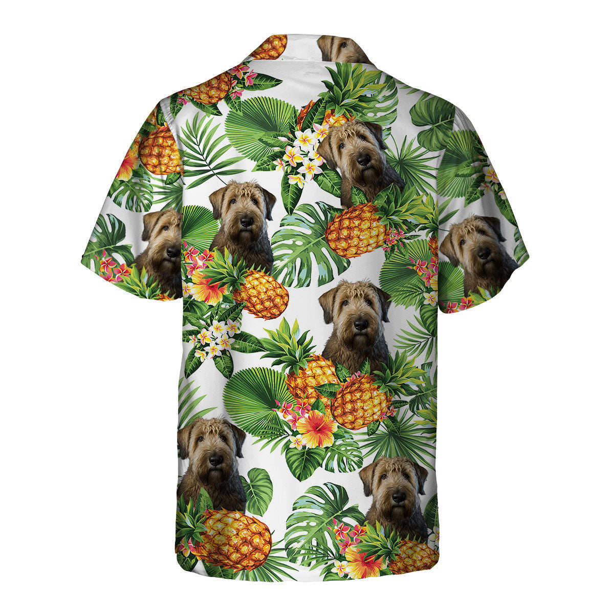 Soft-coated Wheaten Terrier AI - Tropical Pattern Hawaiian Shirt