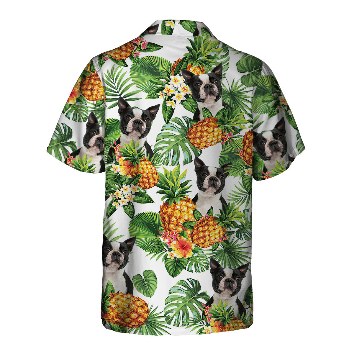 Boston Terrier - Tropical Pattern Hawaiian Shirt
