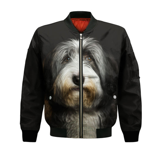 Bearded Collie AI - Unisex 3D Graphic Bomber Jacket
