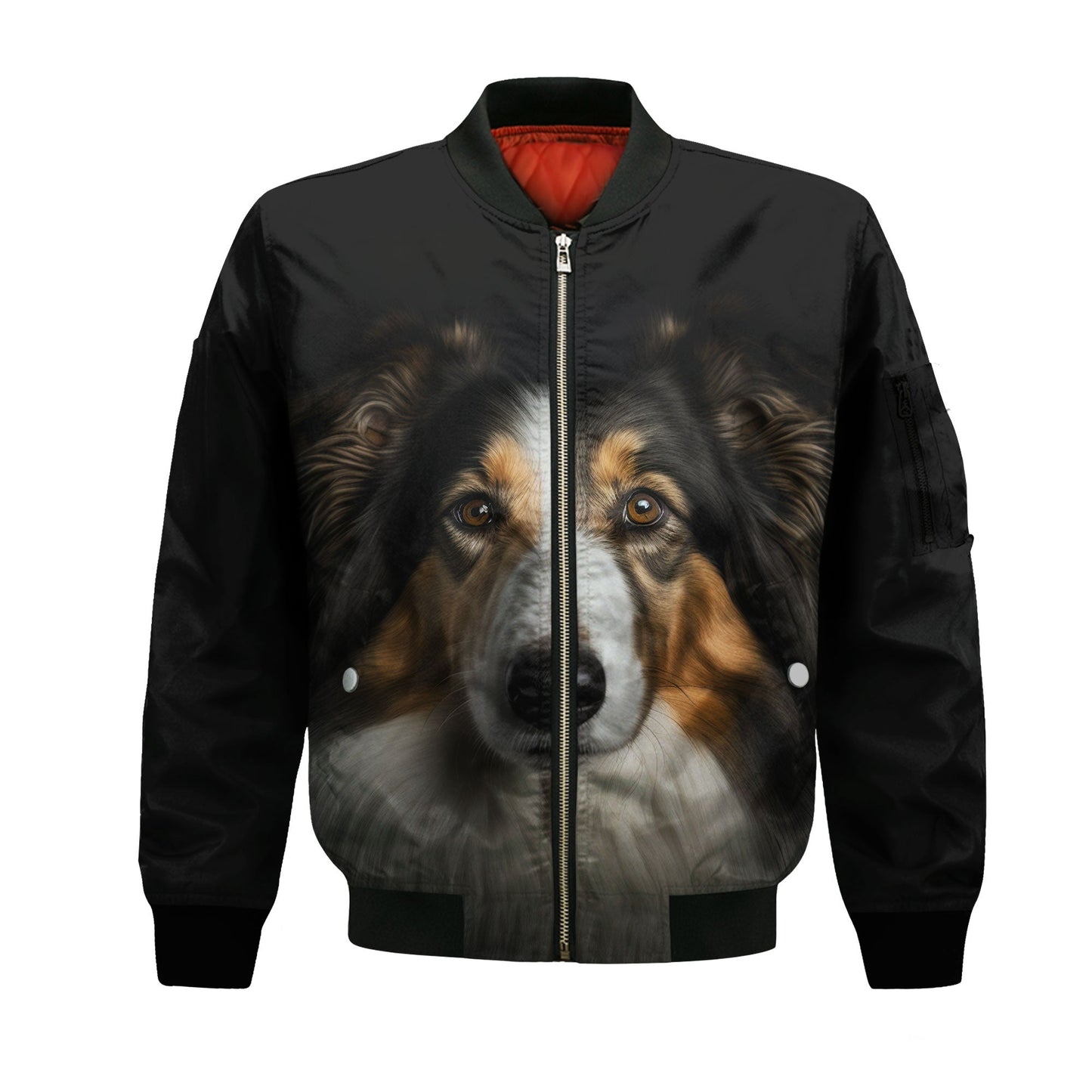 Collie 1 AI - Unisex 3D Graphic Bomber Jacket