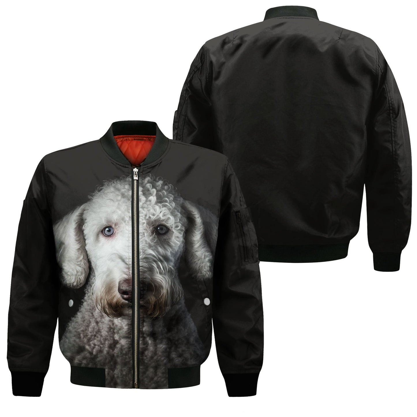 Bedlington Terrier AI - Unisex 3D Graphic Bomber Jacket