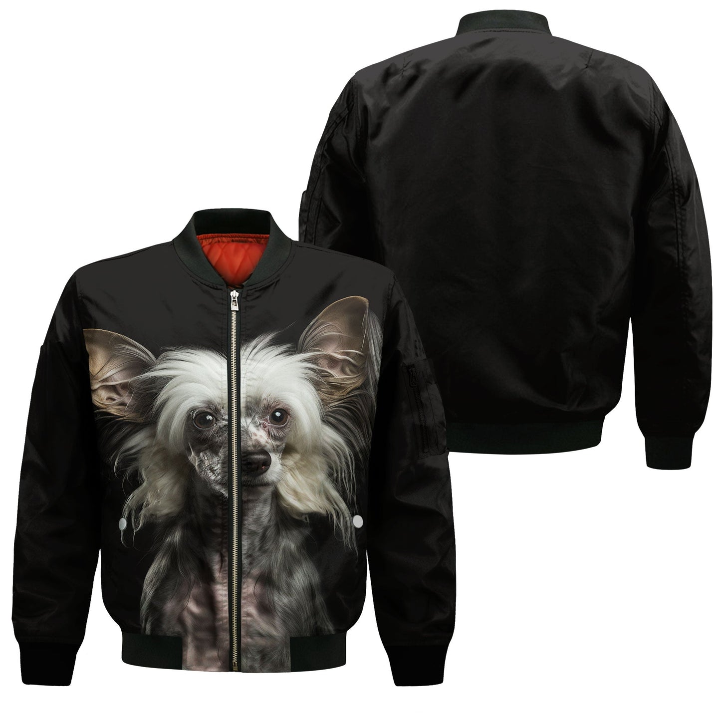 Chinese Crested AI - Unisex 3D Graphic Bomber Jacket