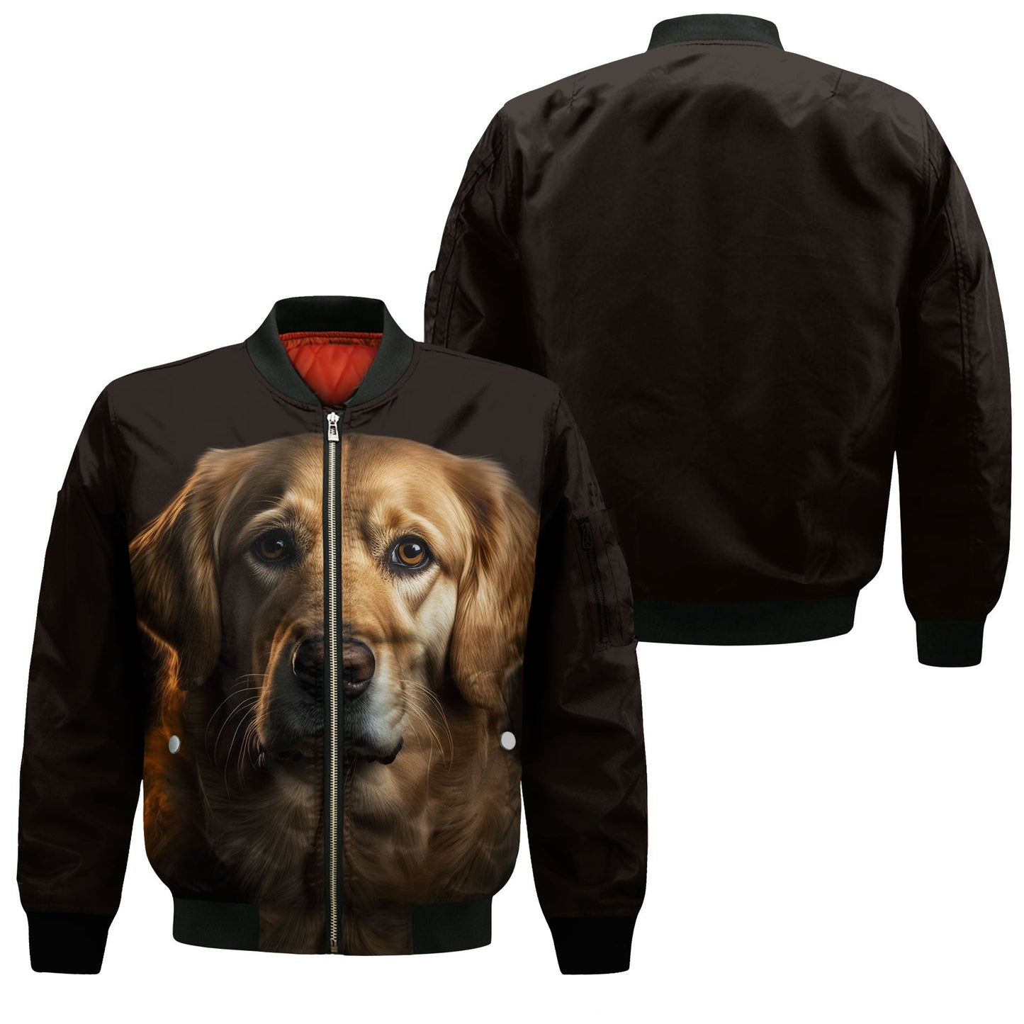 Golden Retriever AI - Unisex 3D Graphic Bomber Jacket