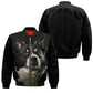 Karelian Bear Dog AI - Unisex 3D Graphic Bomber Jacket