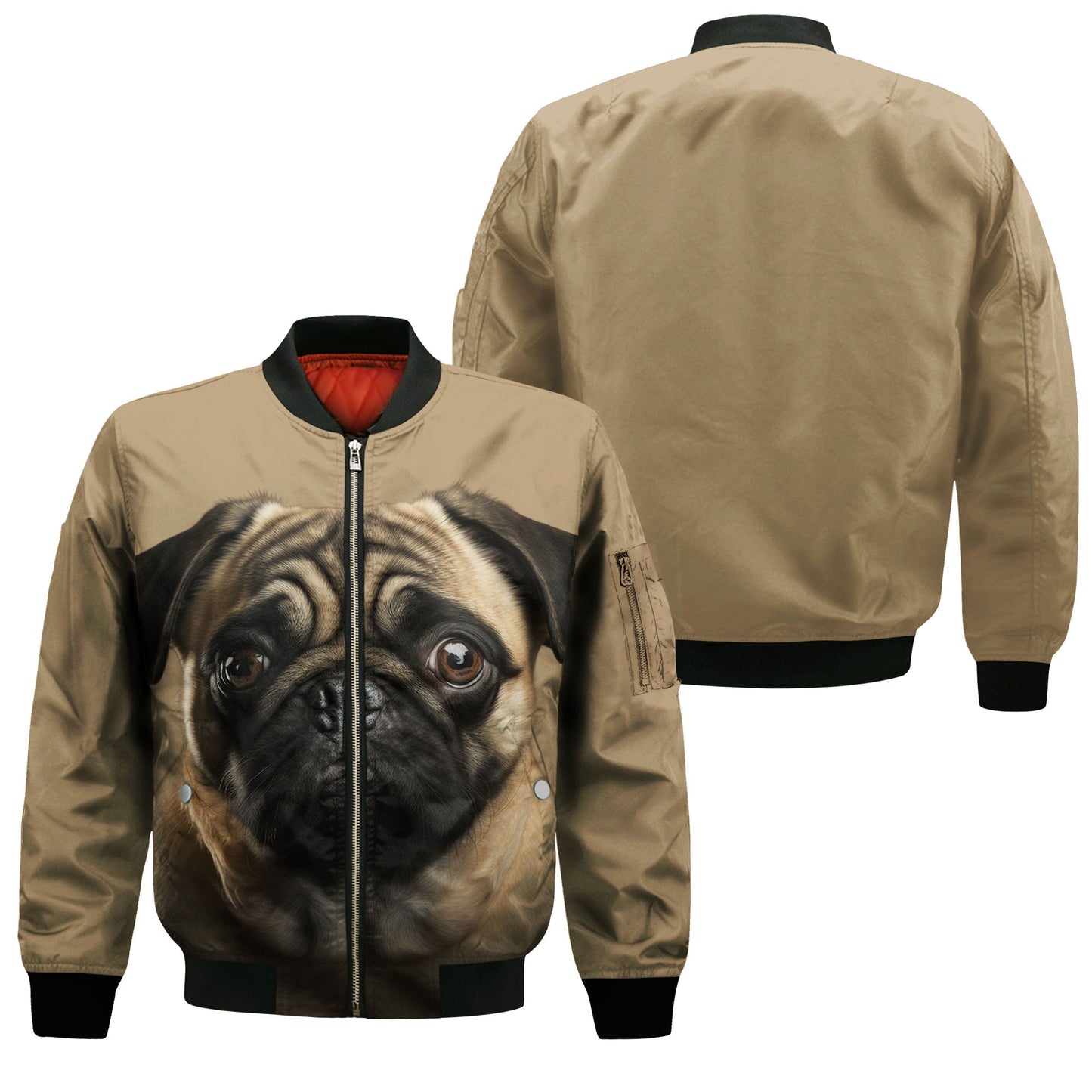 Pug 2 AI - Unisex 3D Graphic Bomber Jacket