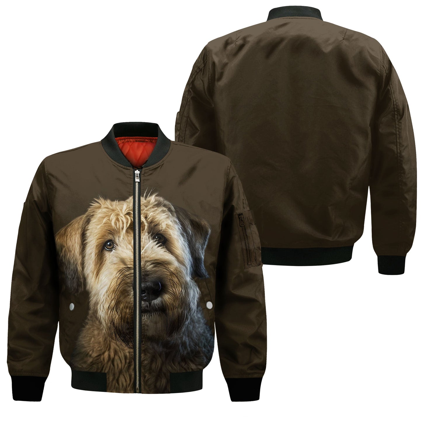 Soft-coated Wheaten Terrier AI - Unisex 3D Graphic Bomber Jacket
