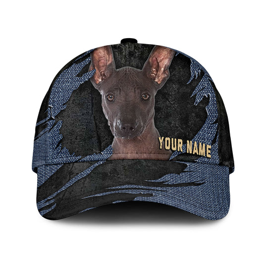 Xoloitzcuintli - Jean Background Custom Name Cap