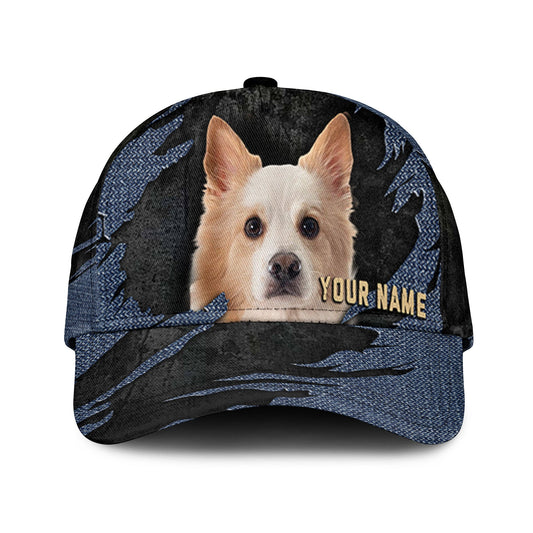 Icelandic Sheepdog - Jean Background Custom Name Cap