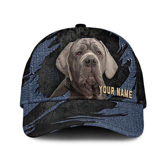 Neapolitan Mastiff - Jean Background Custom Name Cap