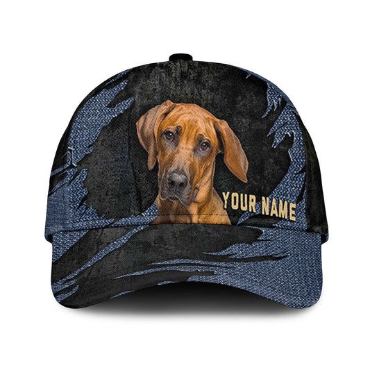 Rhodesian Ridgeback - Jean Background Custom Name Cap