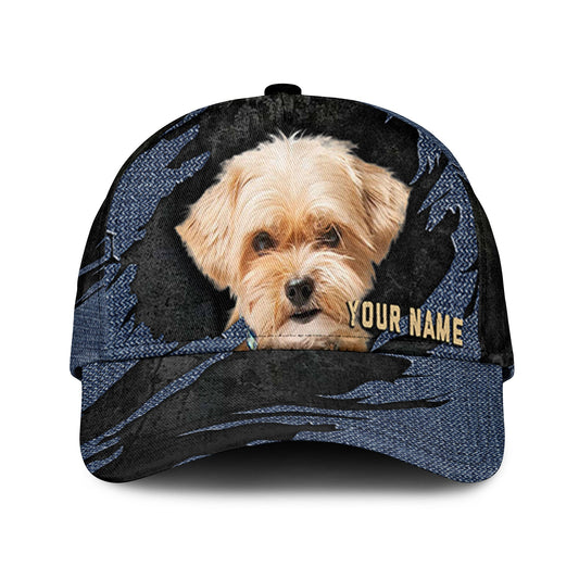 Shorkie - Jean Background Custom Name Cap