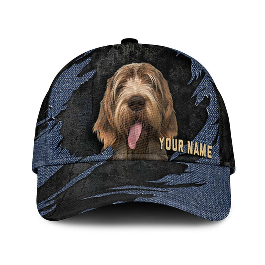 Spinone Italiano - Jean Background Custom Name Cap