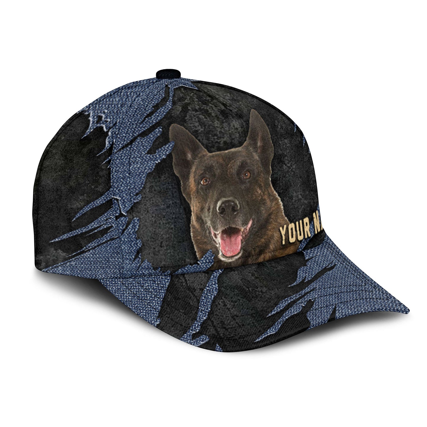 Dutch Shepherd - Jean Background Custom Name Cap