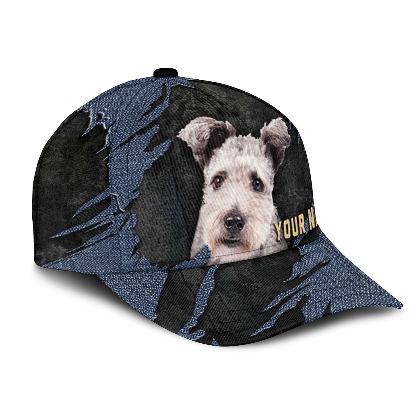 Pumi Dog - Jean Background Custom Name Cap